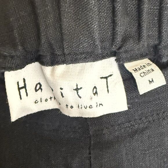 Habitat Linen Capri Pull On Pants Black Size Medium - Picture 3 of 4